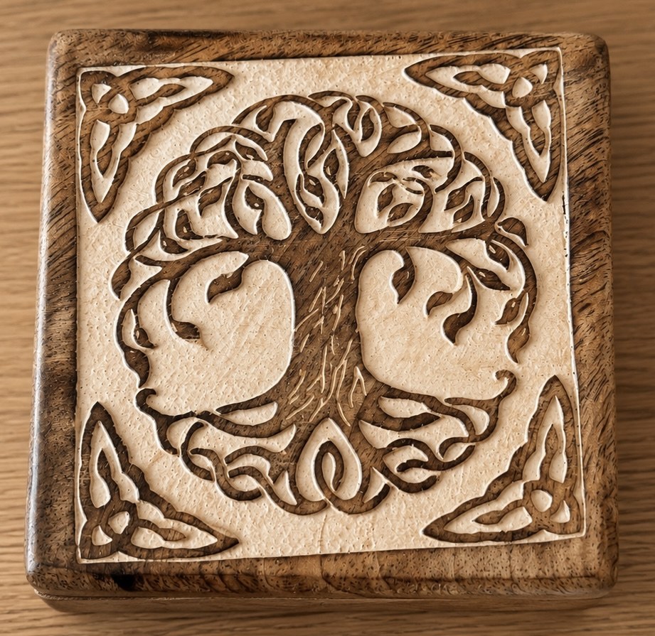 Arbre de vie gravé, symbole de la psychogénéalogie